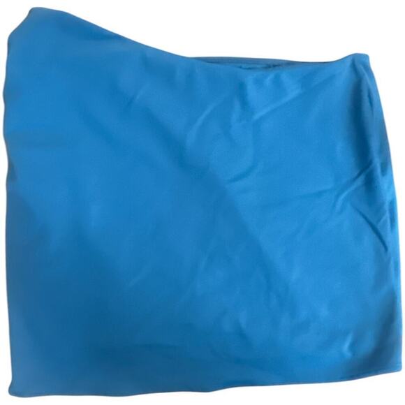 La Perla Blue Cover Up Asymmetrical Waist Short Skirt Women 46 US 10 Runs Small - Picture 2 of 6